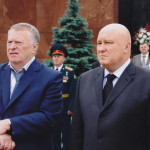 Владимир Жириновский и Сергей Абельцев на параде победы